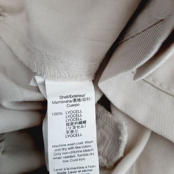 GAP Paper-Bag High Waist Tie Belt Lightweight Crop Pants Cream Sz 16 - Picture 9 of 9